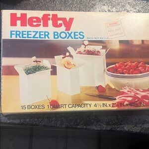 Vintage Hefty Freezer Boxes -White. New in box Interesting collector item 1980’s